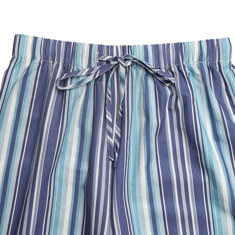 Striped Elastic Waist Wide-Leg Pants