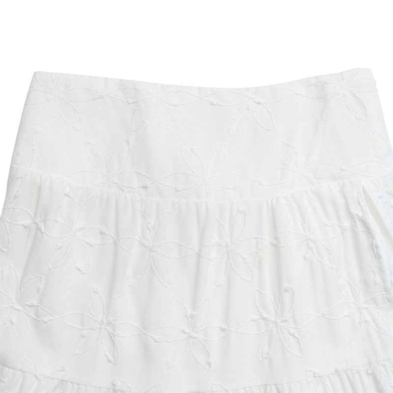 Elegant High-Waisted Slit Skirt